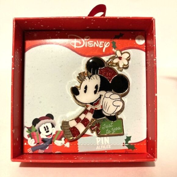 NEW Disney Minnie Mouse Vintage Flower Pot Hat Holiday Christmas Pin - Picture 1 of 2